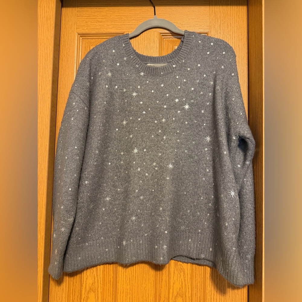 Maurices Charcoal Starry Crew Neck Sweater